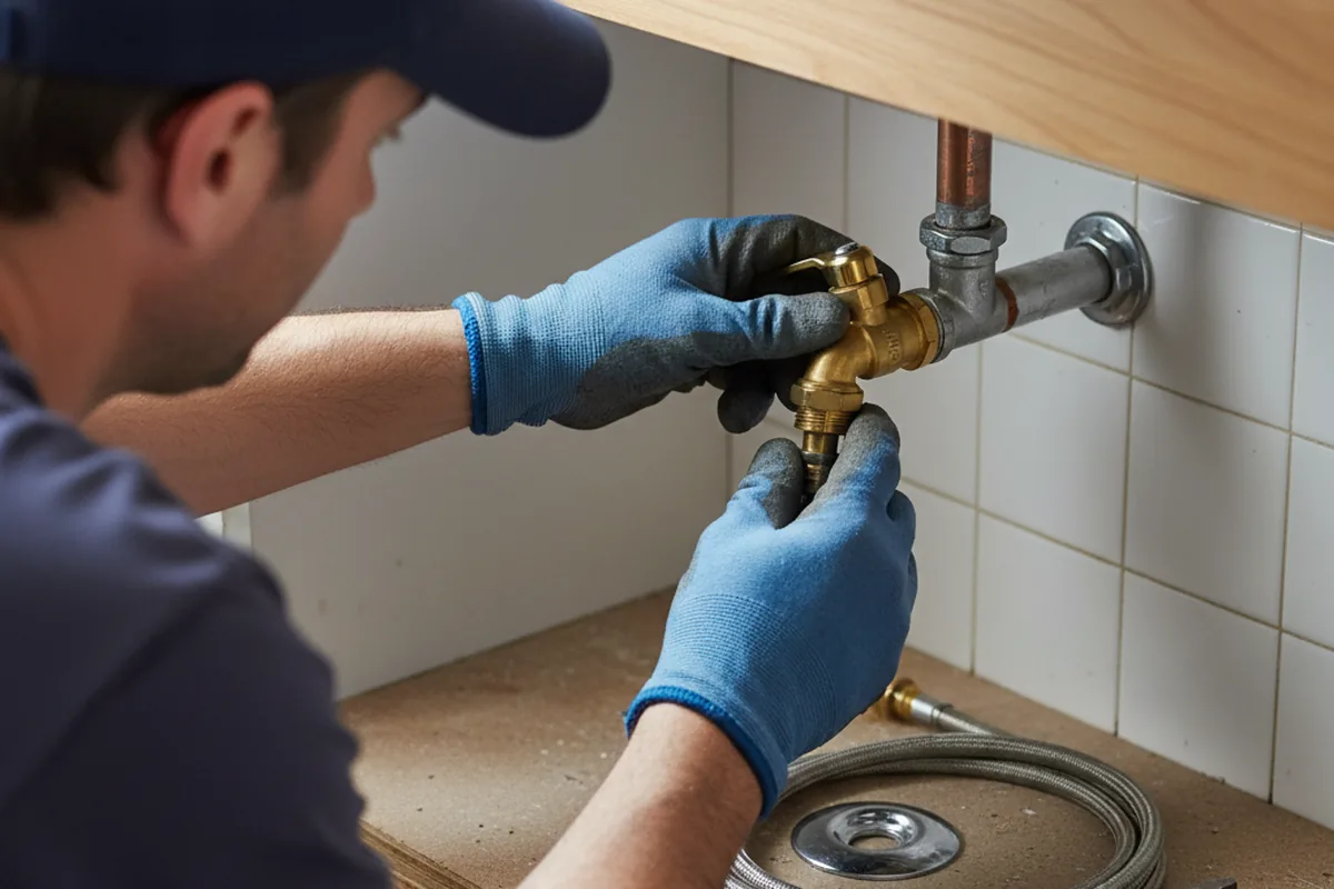 Shutoff valve and fitting work during Burst Pipe Repair in Chelmsford